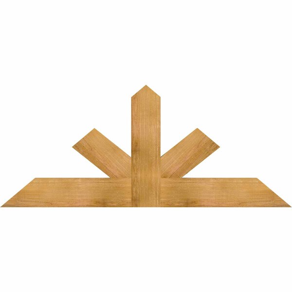 Ekena Millwork Saratoga Rough Sawn Timber Gable Bracket, Western Red Cedar, 60"W x 25"H x 2"D x 6"F, 10/12 Pitch GBW060X25X0206SAR00RWR - main